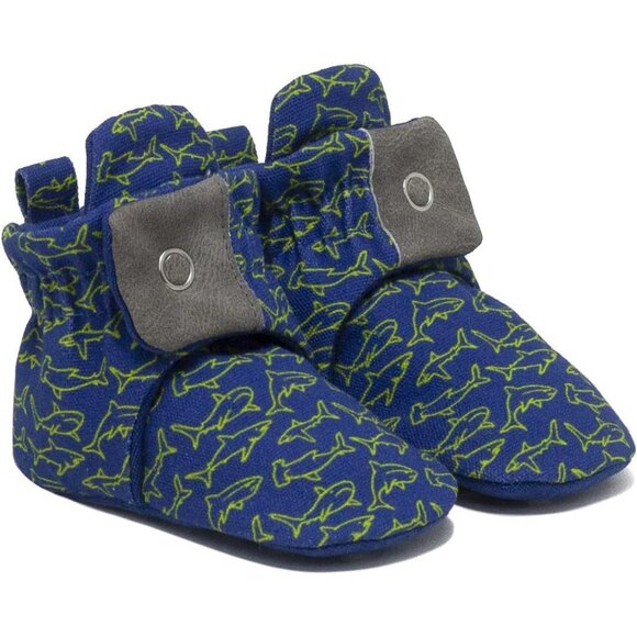 Robeez NWOT Baby Snap Booties with Slip Resistant Soles Shark 12-18 Months - Picture 1 of 4